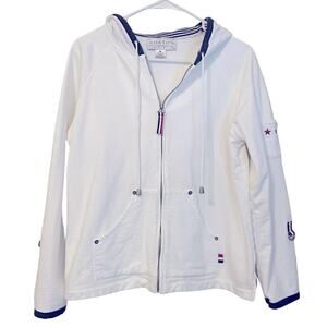 Norton Studio White Fill Zip Hoodie Sweatshirt Medium
